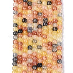 Brins de perles de verre craquelé teintées à effet ombré&nbsp;GLAA-Q106-01A-B18