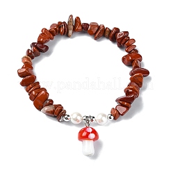 Bracelets extensibles en perles de pierres précieuses et de coquillages&nbsp;BJEW-JB10914