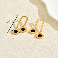 Boucles d'oreilles pendantes en acier inoxydable émaillé 201 pour femmes&nbsp;CG3139