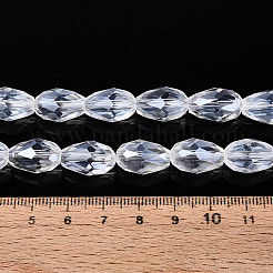 Fili di perline di vetro trasparenti a forma di goccia&nbsp;GLAA-T025-79D-01