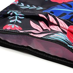 Buchhüllen aus Polyester mit Reißverschluss und Blumen- und Blättermuster&nbsp;AJEW-Z051-03B