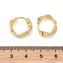 Boucles d'oreilles créoles en laiton zircon cubique micro pavé&nbsp;EJEW-C182-05A-G