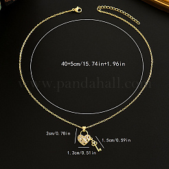Colliers élégants avec pendentif en forme de cœur en laiton pavé de zircones cubiques transparentes pour femmes&nbsp;TC5347