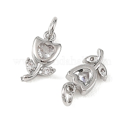 Breloques en laiton Shegrace avec micro-pavé de zircone cubique transparente&nbsp;XGRQ4N295-706P