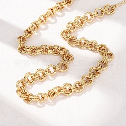 Collane con catena rolò doppia intrecciata in acciaio inossidabile 304 da 8 mm per donna&nbsp;NJEW-G194-05G-02