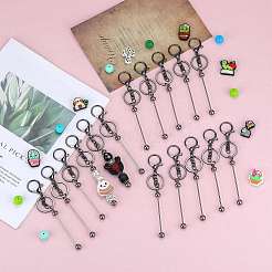 16 Uds. Llavero con cuentas de barra de aleación para hacer joyería artesanal&nbsp;KEYC-SZ0001-16B
