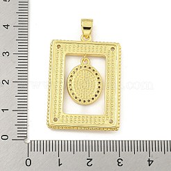 Anhänger aus Messing mit Gestellbeschichtung aus klarem Kubisch Zirkonia&nbsp;KK-Z053-09G