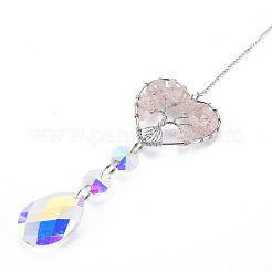 Natürlichen Rosenquarz große Anhänger&nbsp;X-G-N333-008C