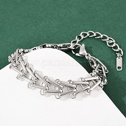 Gliederkettenarmbänder aus 304 Edelstahl für Damen&nbsp;BJEW-C113-01P
