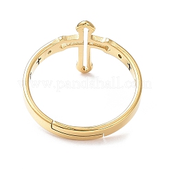 Placcatura ionica (ip) 304 acciaio inossidabile anello regolabile a croce cava per donna&nbsp;RJEW-I097-05G