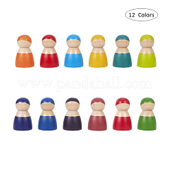 Regenbogen Holzpflockpuppen&nbsp;WOOD-WH0098-53