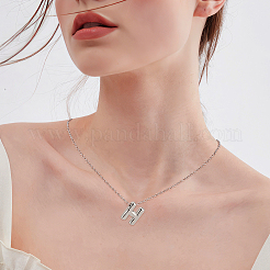 1 chaîne en laiton avec pendentifs en alliage de lettres&nbsp;NJEW-LP0001-41H-P