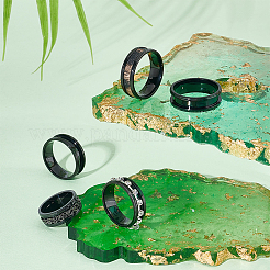 14 Stück Unisex-Fingerring-Set aus Edelstahl in 7 Größen mit Rillen&nbsp;RJEW-UN0002-65EB
