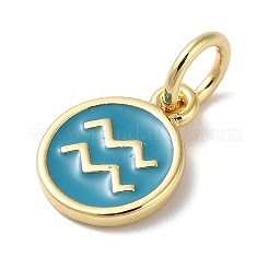 Encantos de esmalte de latón chapado en oro real de 18k&nbsp;KK-L216-001G-E05