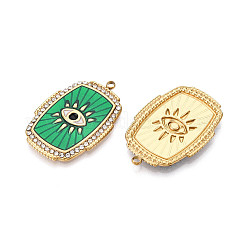Ionenplattierung (IP) 304 Edelstahl Böse Augen Emaille Anhänger&nbsp;STAS-N107-04B-G