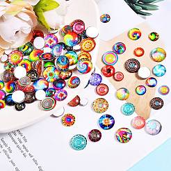 280pcs 4 Arten Glascabochons mit flacher Rückseite&nbsp;GGLA-SZ0001-32