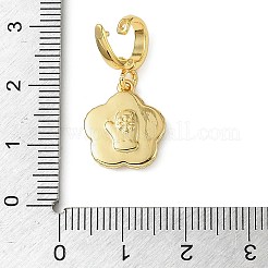 Weihnachtsschmuck aus Messing mit Strass-Blumenanhänger&nbsp;KK-H498-01G-09