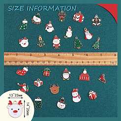 50 pièces 25 pendentifs en alliage d'émail de style noël&nbsp;ENAM-SZ0003-09