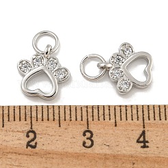 Rack-Beschichtung Messing Micro Pave klar Kubisch Zirkonia Charms&nbsp;KK-U030-07P