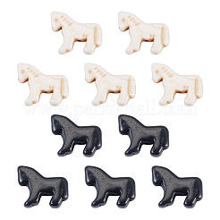 20 pieza de cuentas de caballo teñidas en turquesa sintética de 2 colores&nbsp;G-TA0003-18A