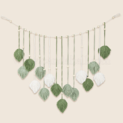 Blatt Polyester Makramee Wandbehang Boho Dekor&nbsp;AJEW-WH20006-213B