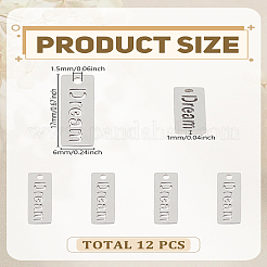 12 pz pendenti in acciaio inossidabile 304 anti-ossidazione&nbsp;STAS-LP0003-08P-01