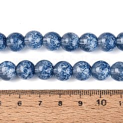 Brins de perles de verre transparentes à moitié peintes à la bombe&nbsp;LS-GLAA-Q110-02A-04