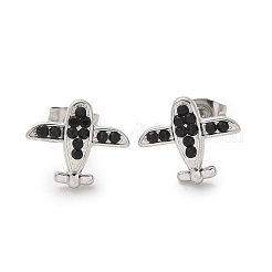 Pendientes de botón de acero inoxidable 304&nbsp;EJEW-F361-09P