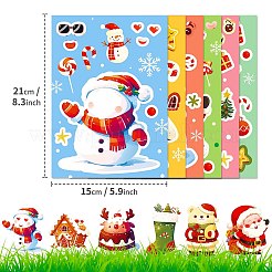 6 x Papieraufkleber mit Weihnachtsmotiv im Cartoon-Stil.&nbsp;DIY-P085-14B
