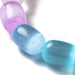 Braccialetto elasticizzato da donna con perline di selenite naturale tinta a colonna&nbsp;BJEW-I312-03