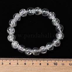 Stretch-Armbänder aus natürlichem Quarzkristall mit runden Perlen für Frauen&nbsp;BJEW-L712-B03-10mm