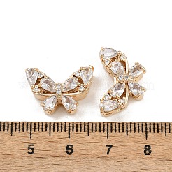 Mehrreihige Schmetterlingsglieder aus Messing mit Pavé-Zirkonia&nbsp;KK-K407-30G-01