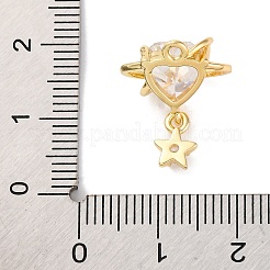 Ottone micro spianare pendenti zirconi&nbsp;X-KK-U042-12G
