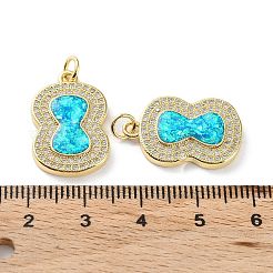 Porte micro ouvrent pendentifs zircone cubique en laiton de placage&nbsp;KK-C041-22G