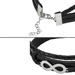 5pcs 5 styles de bracelets multibrins en cuir rétro&nbsp;BJEW-SZ0001-26