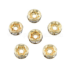 Perline di zirconi cubici trasparenti con pavé di ottone&nbsp;KK-N259-39A-01