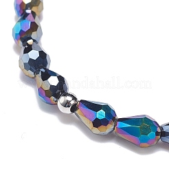 Set di braccialetti elasticizzati con perline a goccia in vetro e fiore in conchiglia naturale da 5 pz 5 colori per donna&nbsp;BJEW-JB08804