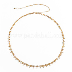 Chaîne de corps à double couche en perles rondes imitation fer et plastique&nbsp;WGB69D0-01