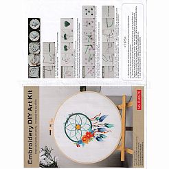 Diy gewebtes netz/netz mit federmuster stickset&nbsp;DIY-O021-17A