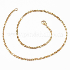 Collares de cadena de cuerda de acero inoxidable 304&nbsp;NJEW-H467-02G