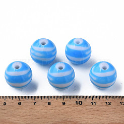 Undurchsichtig gestreifte Acrylperlen&nbsp;MACR-S373-27B-09