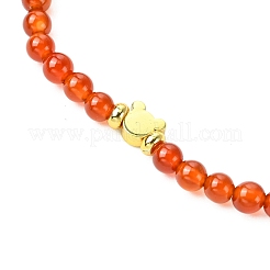 Braccialetti elastici in perle di corniola naturale per donne e uomini&nbsp;BJEW-JB11346