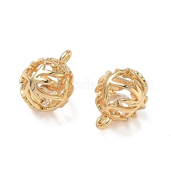 Pendentifs en laiton zircon cubique transparent&nbsp;KK-D261-01G-02