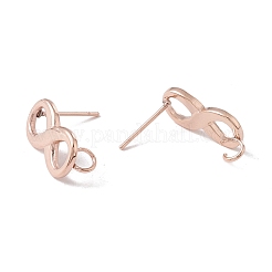 Componenti per orecchini a bottone in acciaio inossidabile 304&nbsp;STAS-P308-03RG
