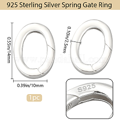 1 pieza 925 anillos de resorte de plata esterlina&nbsp;STER-BBC0008-50A