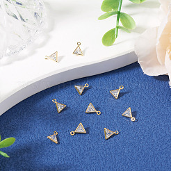 10 ciondolo a triangolo in ottone micro pavé di zirconi cubici&nbsp;KK-TADJ0001-25