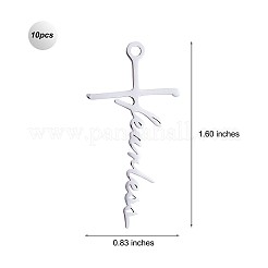 10 stücke furchtlos kreuz charme anhänger kreuz glaube charme halskette edelstahl anhänger für christliche religiöse schmuck geschenke machen&nbsp;JX520A