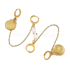 Pendentifs en acier inoxydable 304 et boucles d'oreilles à fermoir à levier en perles de culture d'eau douce naturelles&nbsp;EJEW-JE07259-03