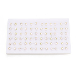Blattförmige Ohrstecker aus Messing mit Mikropavé und klarem Zirkonia&nbsp;PEAR-N020-WX02