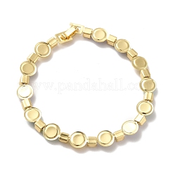 Bracciale con catene a maglie rotonde e quadrate in ferro placcato a cremagliera&nbsp;BJEW-I300-05G